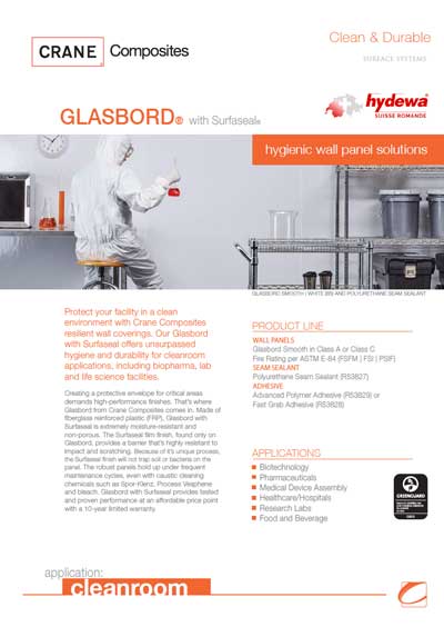 glasbord cleanroom crane composites